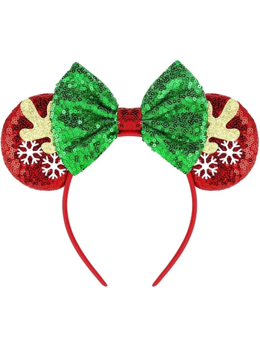 Women Green Red Cartoon Mickey Mouse Costume Headband For Cosplay
